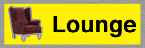 Lounge Dementia Friendly Yellow SIgn